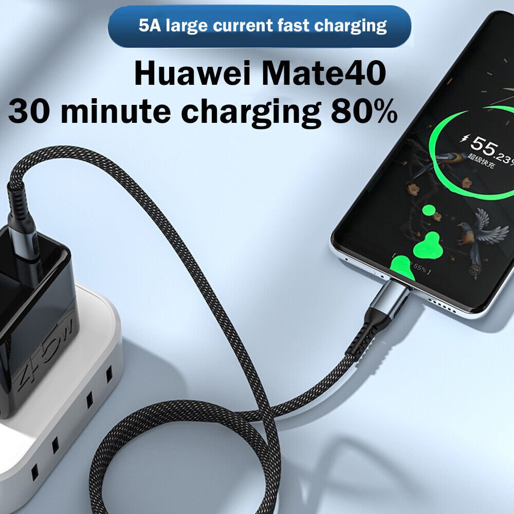 100W PD 5A type C to Type C Charger Cable PD Fast Charge Lead For Samsung Huawei - Mobile Accessories Shop B-SPIN