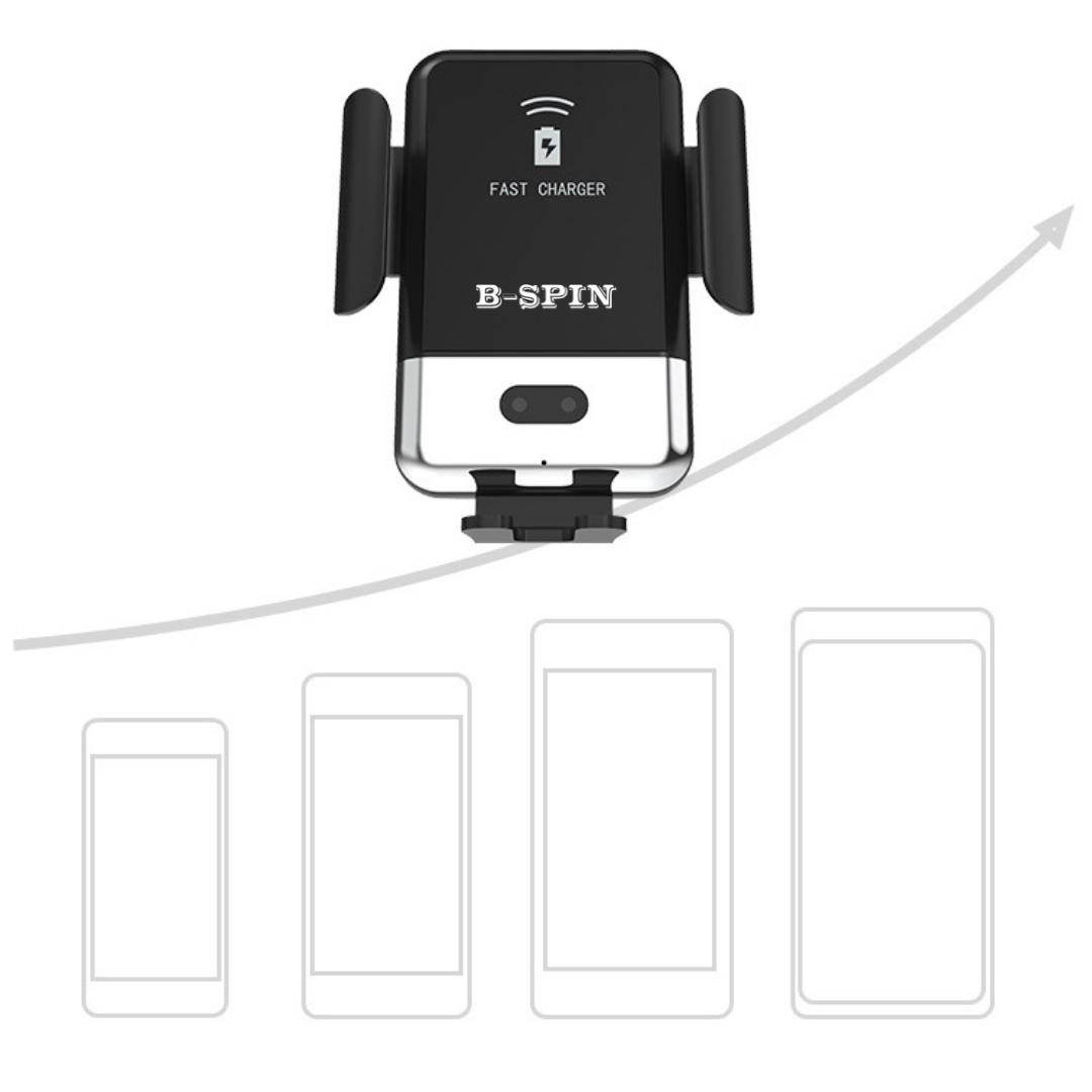 Qi Fast Wireless Charger Car Mount iPhone Holder Automatic B-SPIN PTY LTD
