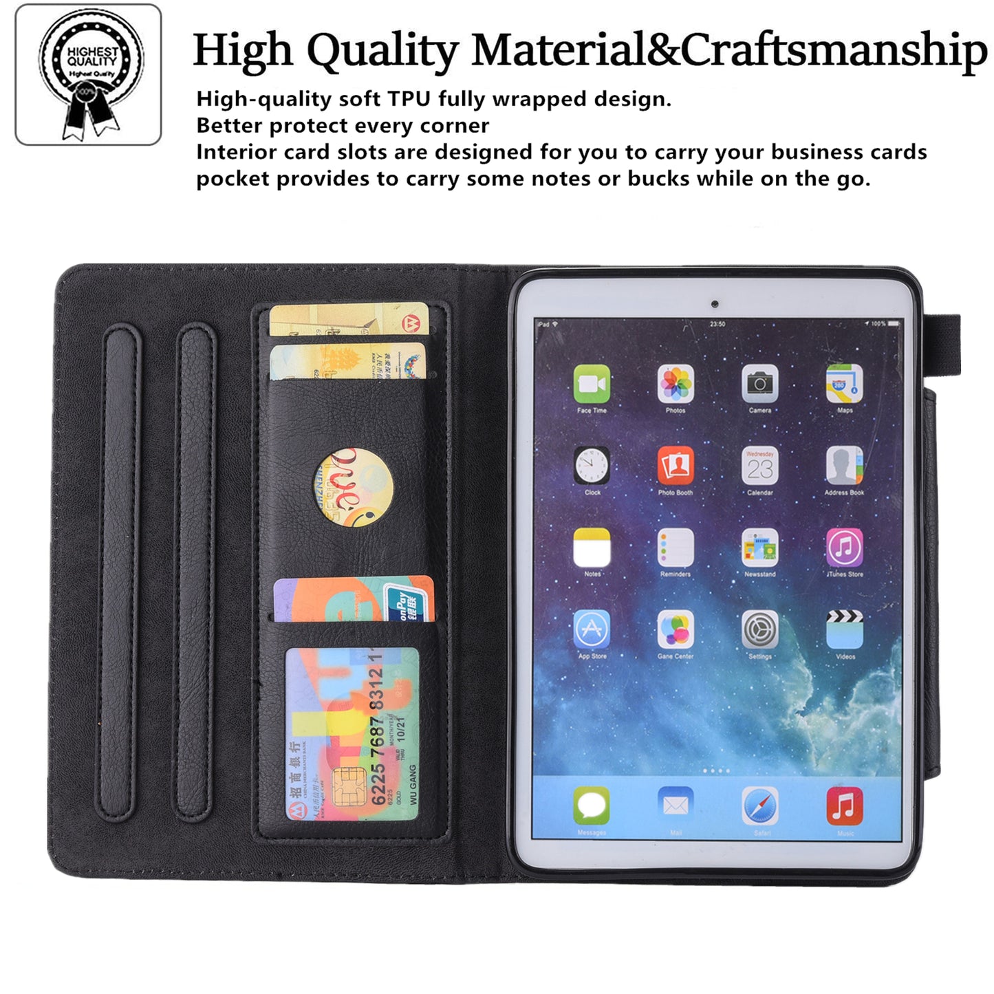 Smart Leather Cover Case For iPad 5/6/7/8/9/10th Gen Mini Air Pro 11 10.5" 12.9"