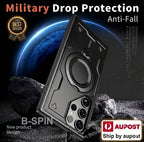 For Samsung S26 Ultra Case 360° Rotatable Ring Stand MagSafe Military Shockproof