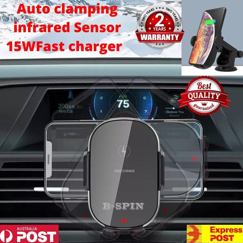 Automatic Clamping 15W Wireless Car Fast Charger Mount Air Vent Phone Holder