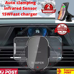 Automatic Clamping 15W Wireless Car Fast Charger Mount Air Vent Phone Holder