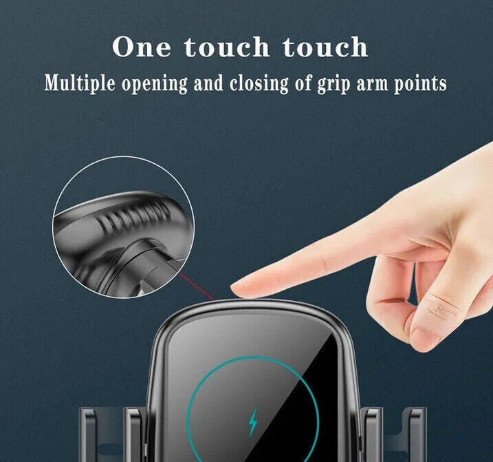 Automatic Clamping 15W Wireless Car Fast Charger Mount Air Vent Phone Holder
