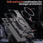 For Samsung S26 Ultra Case 360° Rotatable Ring Stand MagSafe Military Shockproof
