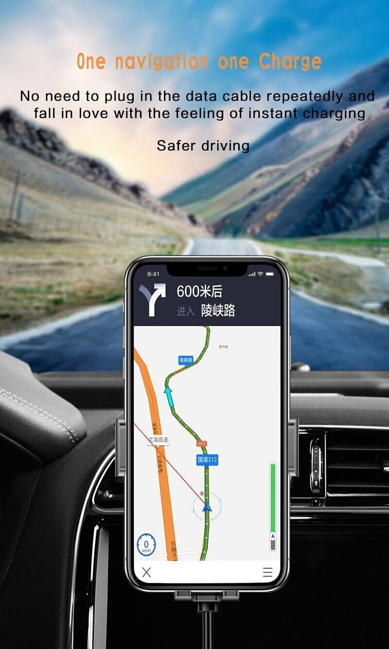 Automatic Clamping 15W Wireless Car Fast Charger Mount Air Vent Phone Holder
