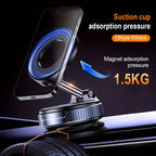 360 Foldable Vacuum Strong Magnetic MagSafe Phone Holder Suction Car Stand Mount