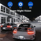 Dual Dash Cam 4K 2160 P Ultra HD Car DVR Front and Rear Camera with Built-in WiFi & GPS (170 Degree Wide)
