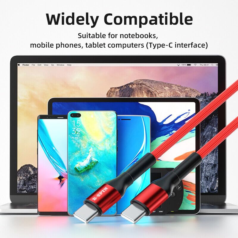 100W PD Type C to C Cable 5A Fast Charging Charger Cord for iPhone 17 16 15 Android