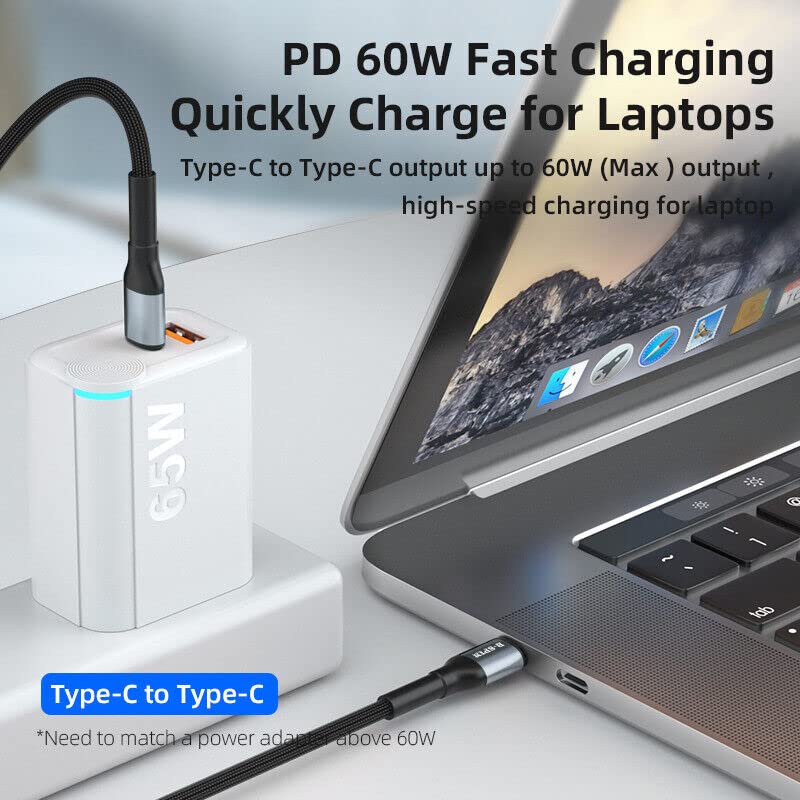 100W PD Type C to C Cable 5A Fast Charging Charger Cord for iPhone 17 16 15 Android
