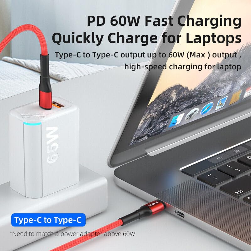 100W PD Type C to C Cable 5A Fast Charging Charger Cord for iPhone 17 16 15 Android