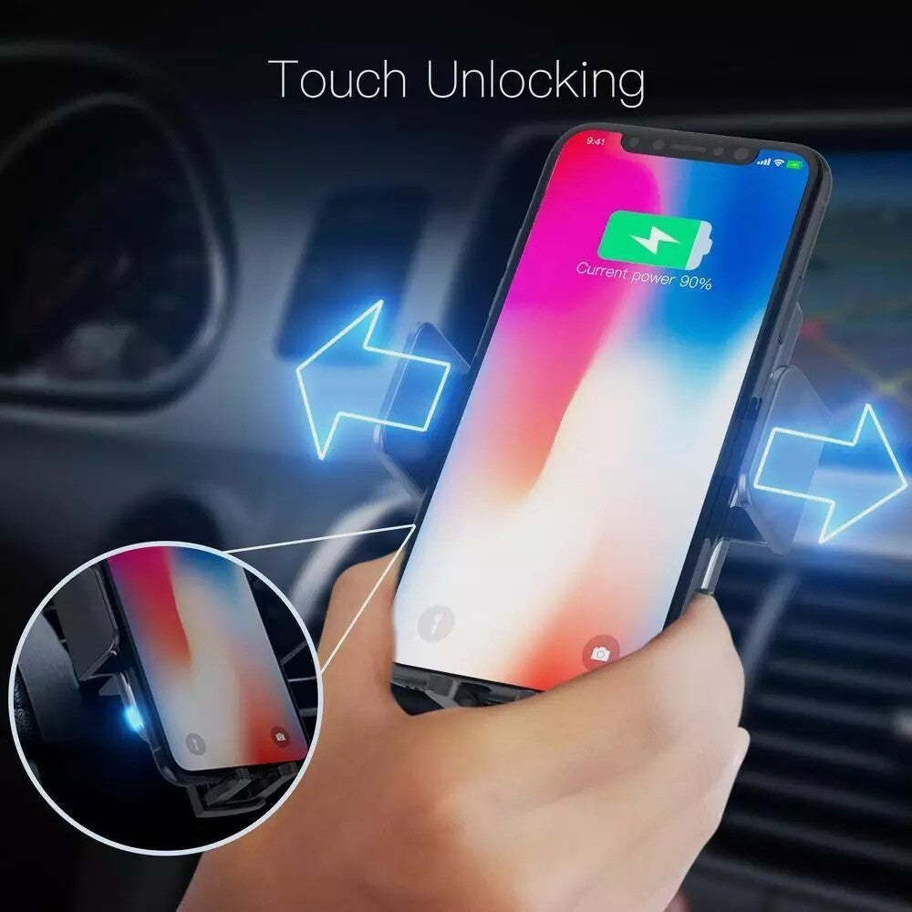 Automatic Clamping Car Charging wireless Charger Mount Air Vent Phone Holder New
