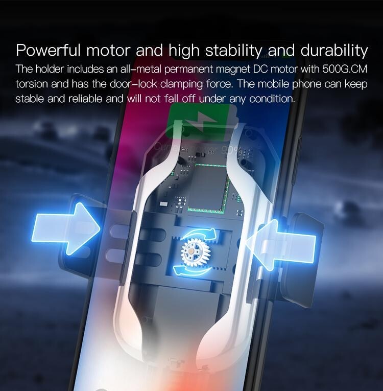 Automatic Clamping Car Charging wireless Charger Mount Air Vent Phone Holder New