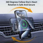 2 in 1 Magnetic 15W Wireless Car Charger For MagSafe for Apple Watch 11 10 9 iPhone 17 16 15 14 13