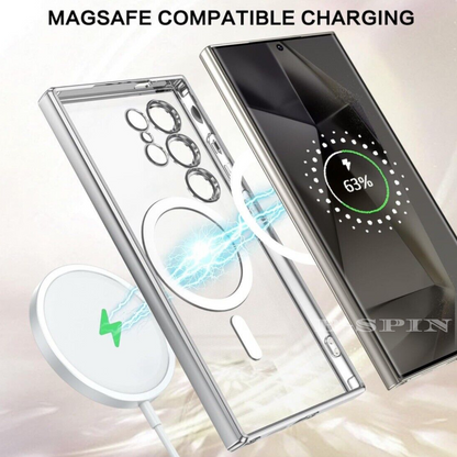 For Samsung Galaxy S24 S23 Ultra S22 Plus 5G Plating Mag Safe Magnetic Case Cover