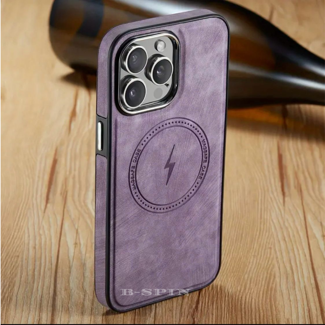 For Apple iPhone 15 14 Max 13 12 Leather Case MagSafe Magnetic Shockproof Cover