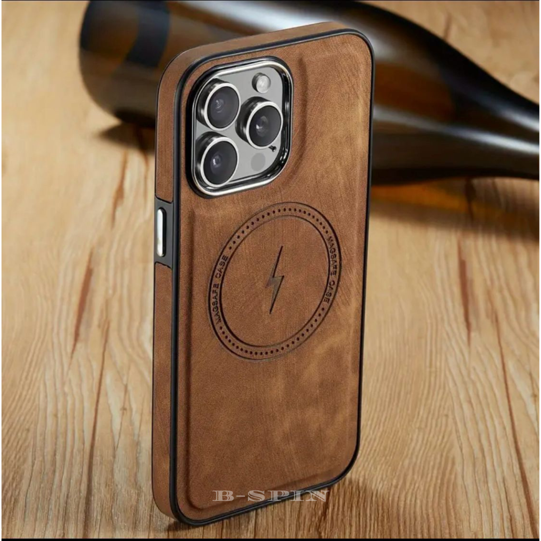 For Apple iPhone 15 14 Max 13 12 Leather Case MagSafe Magnetic Shockproof Cover