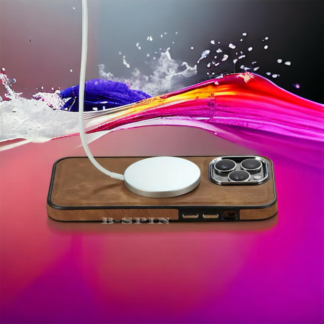 For Apple iPhone 15 14 Max 13 12 Leather Case MagSafe Magnetic Shockproof Cover