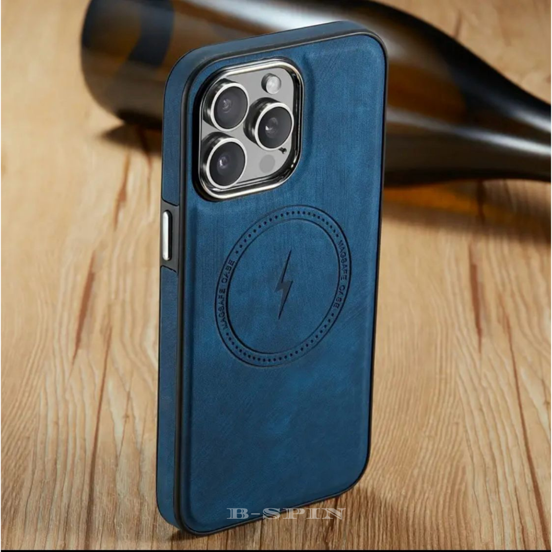 For Apple iPhone 15 14 Max 13 12 Leather Case MagSafe Magnetic Shockproof Cover