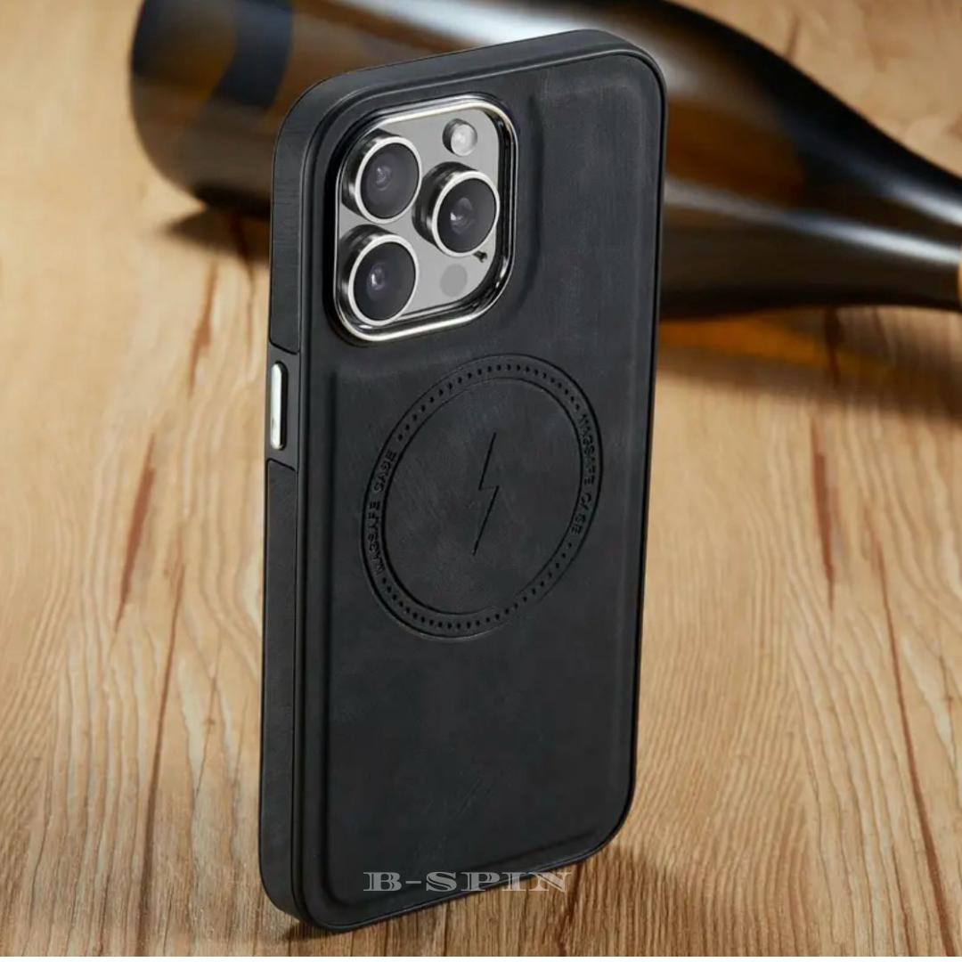 For Apple iPhone 15 14 Max 13 12 Leather Case MagSafe Magnetic Shockproof Cover