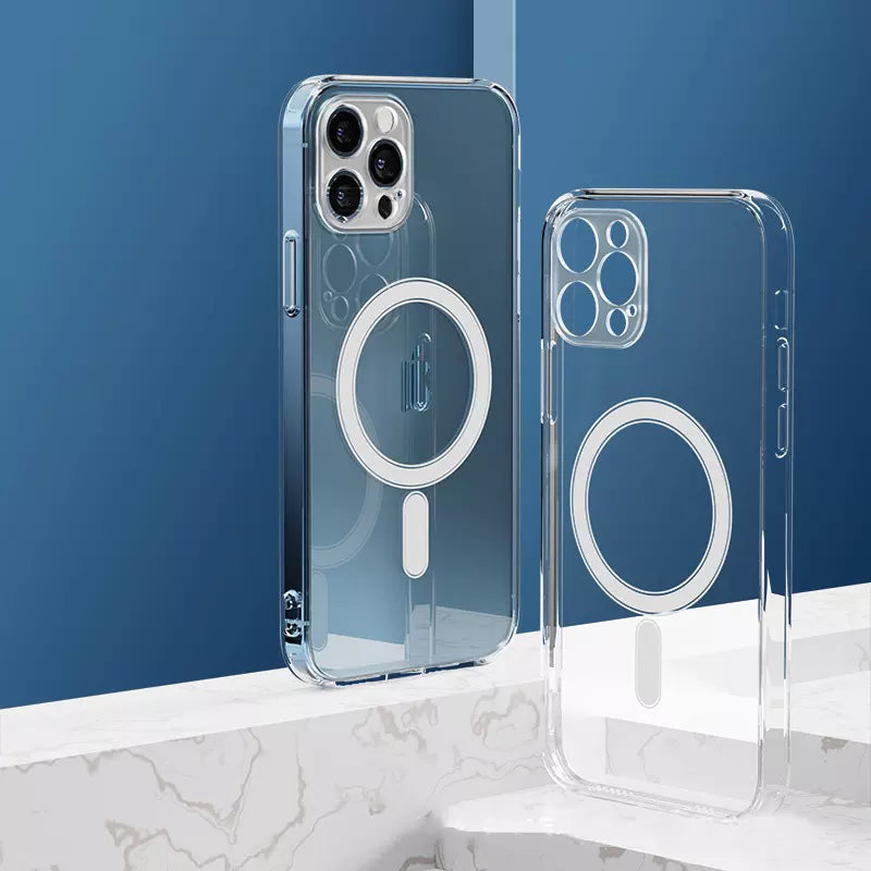 Magsafe Plating Magnetic Slim Cover For iPhone 15 14 Pro Max 13 12 11 Case Clear
