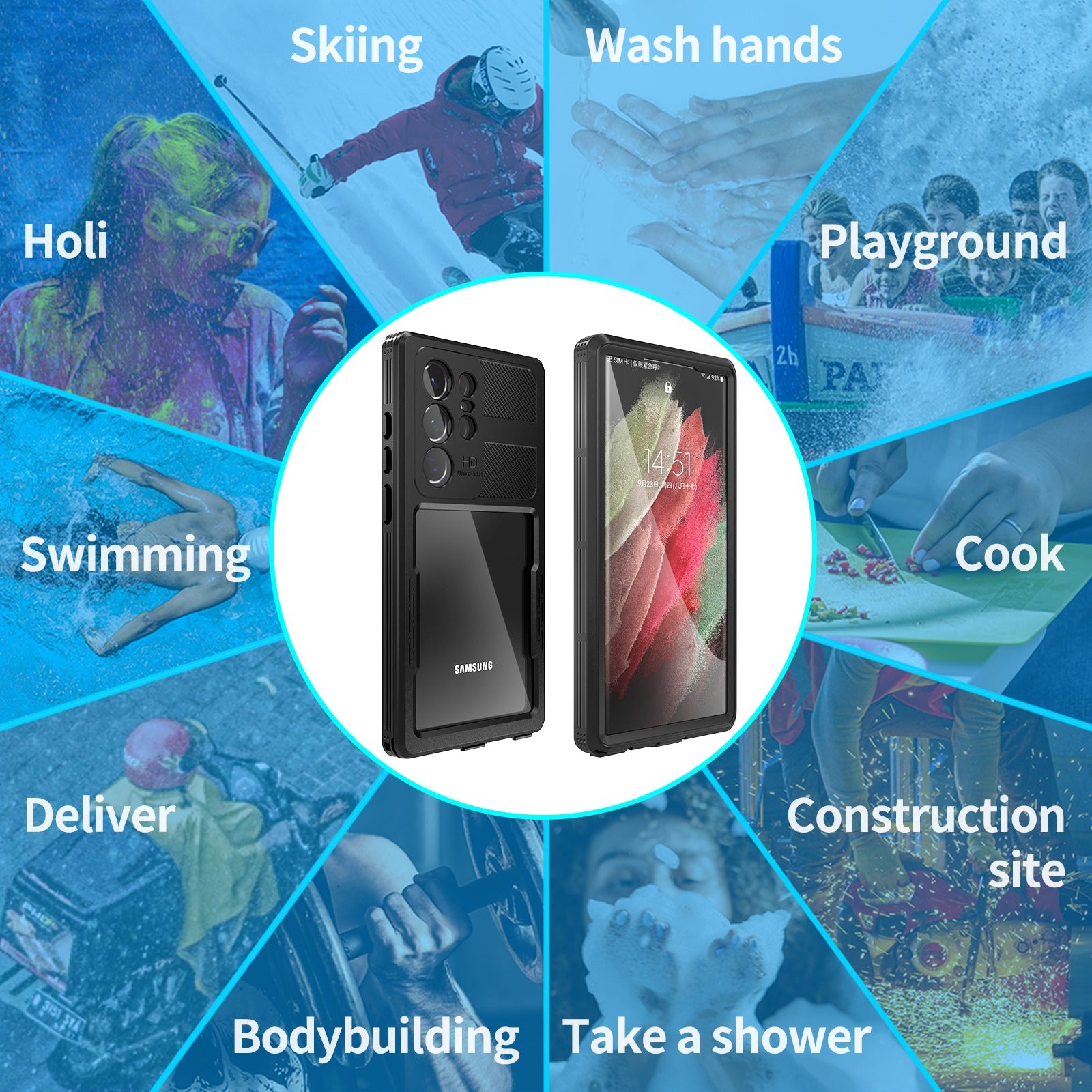 For Samsung Galaxy S23 Ultra/S23 Plus Waterproof Case Shockproof Cover