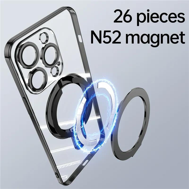 For MagSafe iPhone 16 15 14 13 12 Pro Max Magnetic Shockproof Phone Stand Ring Case