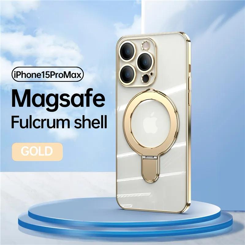 For MagSafe iPhone 16 15 14 13 12 Pro Max Magnetic Shockproof Phone Stand Ring Case