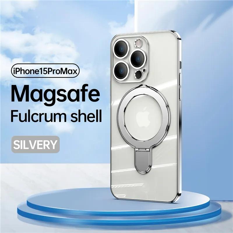 For MagSafe iPhone 16 15 14 13 12 Pro Max Magnetic Shockproof Phone Stand Ring Case