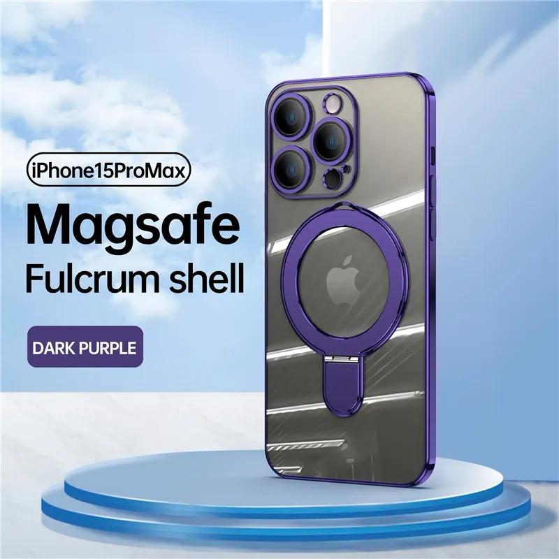 For MagSafe iPhone 16 15 14 13 12 Pro Max Magnetic Shockproof Phone Stand Ring Case