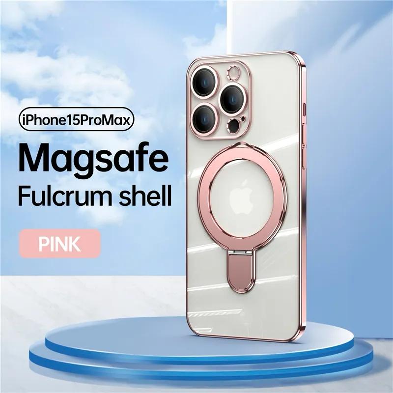 For MagSafe iPhone 16 15 14 13 12 Pro Max Magnetic Shockproof Phone Stand Ring Case