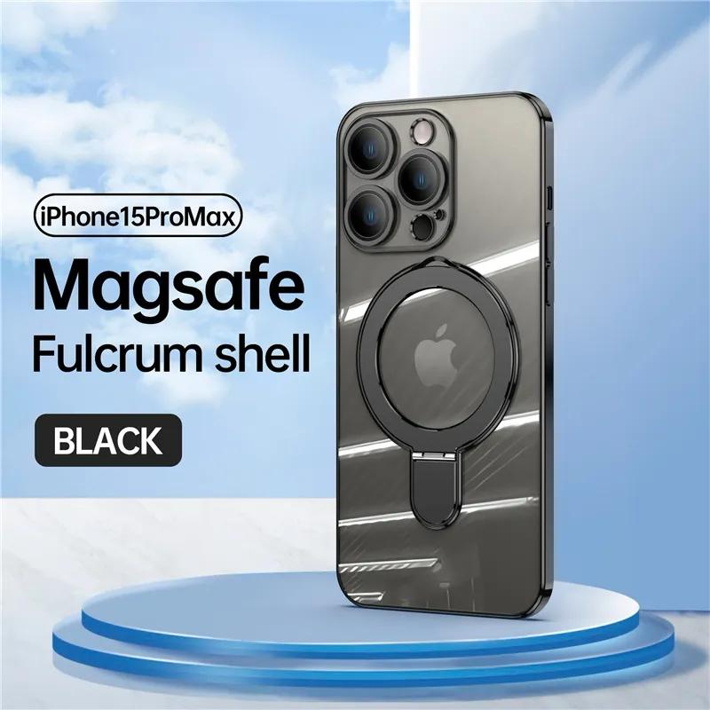 For MagSafe iPhone 16 15 14 13 12 Pro Max Magnetic Shockproof Phone Stand Ring Case