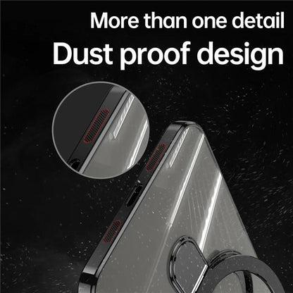 For MagSafe iPhone 15 14 13 12 Pro Max Magnetic Shockproof Phone Stand Ring Case
