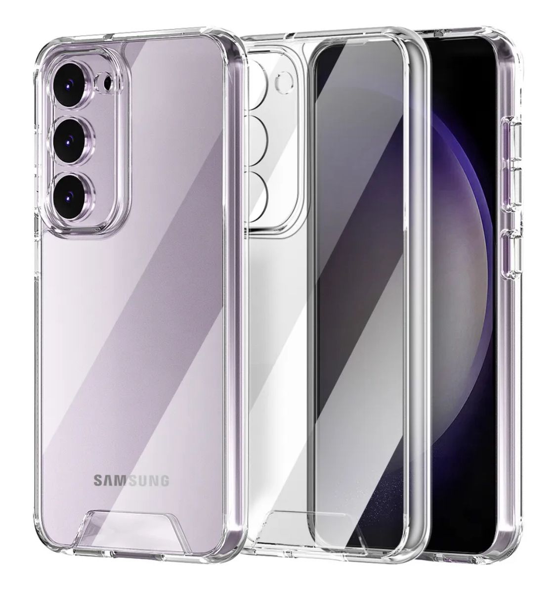 For Samsung S24 S23 S22 S21 FE Ultra 5G Clear Back Case Shockproof Bumper Cover