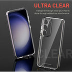 For Samsung S25 S24 S23 S22 S21 FE Ultra 5G Clear Back Case Shockproof Bumper Cover