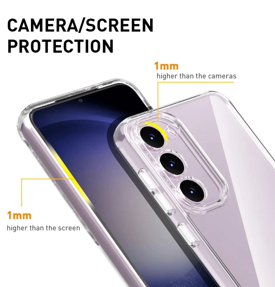 For Samsung S24 S23 S22 S21 FE Ultra 5G Clear Back Case Shockproof Bumper Cover