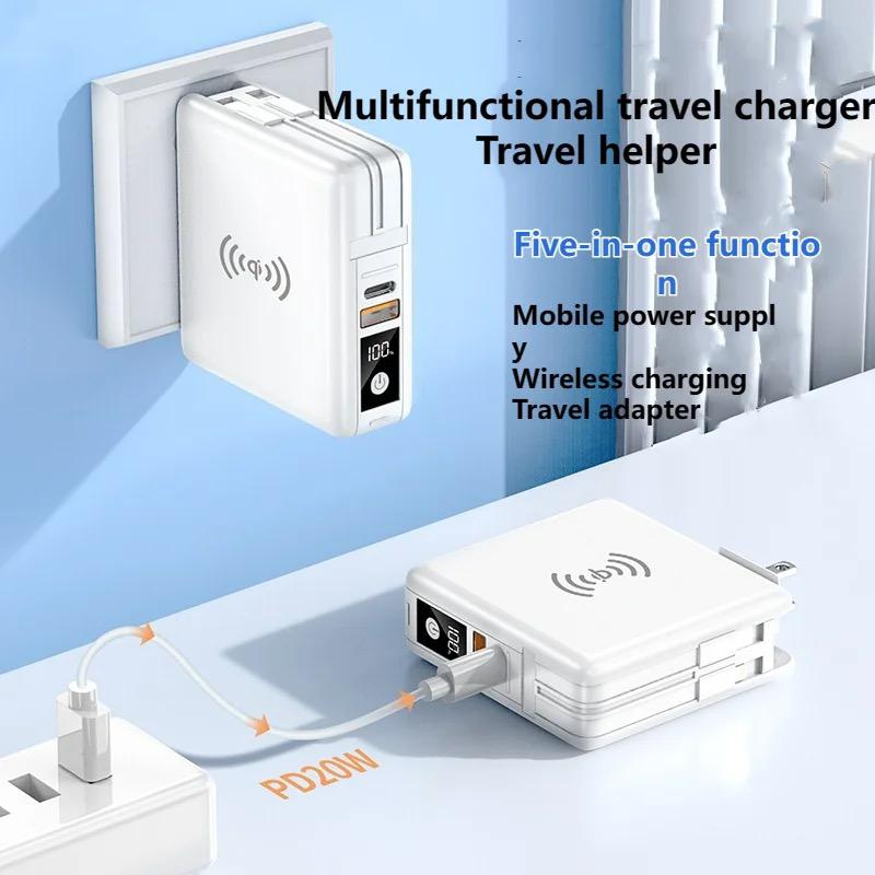 Universal Travel Powerpack Adapter 5 in 1 PD 20W 10000mAH - Mobile Accessories B-SPIN