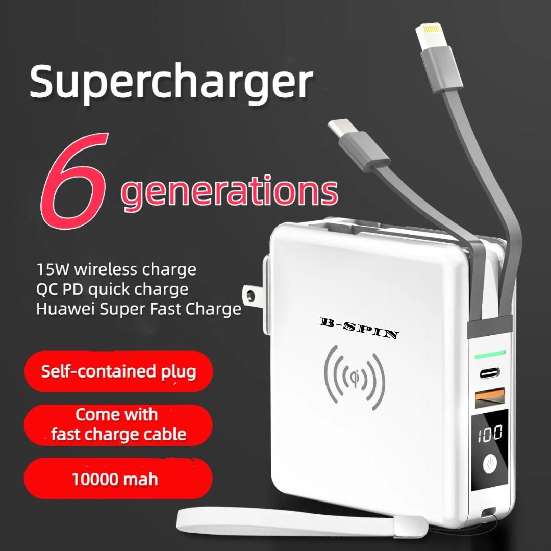 Universal Travel Powerpack Adapter 5 in 1 PD 20W 10000mAH - Mobile Accessories B-SPIN
