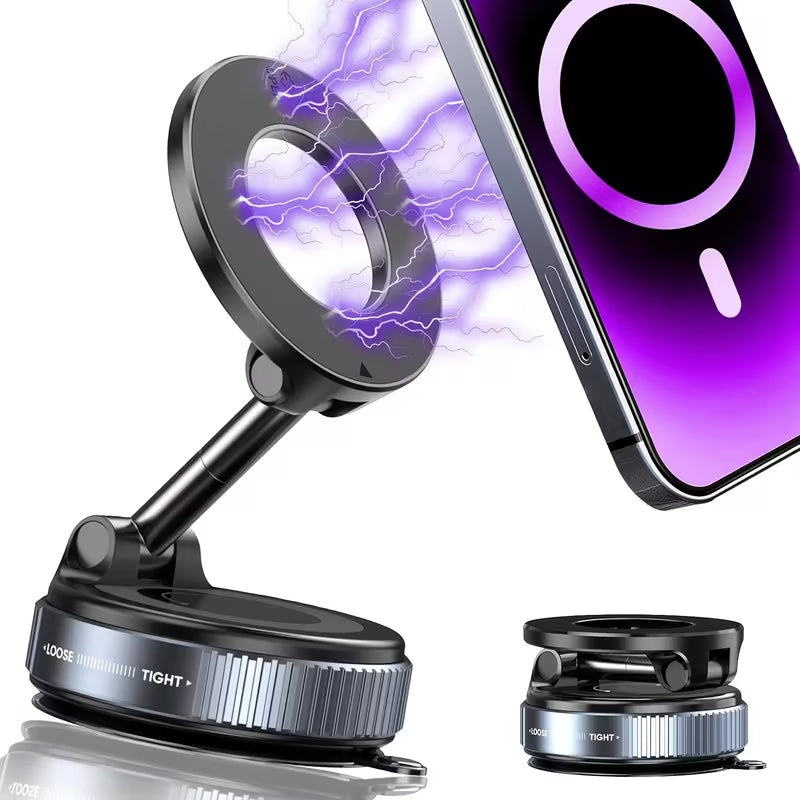 360 Foldable Vacuum Strong Magnetic MagSafe Phone Holder Suction Car Stand Mount