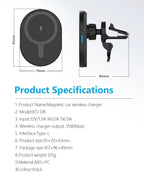 Magnetic Car Charger Mount 15W MagSafe Fast Wireless Charging for Apple iPhone - Mobile Accessories Shop B-SPIN