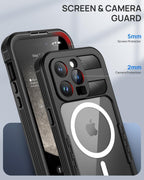 For iPhone 16 15 14 13  Pro Max MagSafe Waterproof Shockproof Heavy Duty Cover