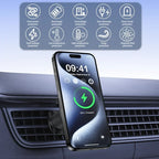 2 in 1 Magnetic 15W Wireless Car Charger For MagSafe for Apple Watch 11 10 9 iPhone 17 16 15 14 13