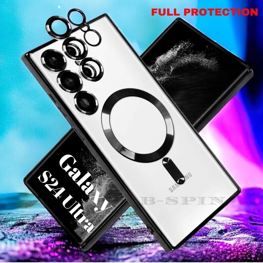 For Samsung Galaxy S24 S23 Ultra S22 Plus 5G Plating Mag Safe Magnetic Case Cover