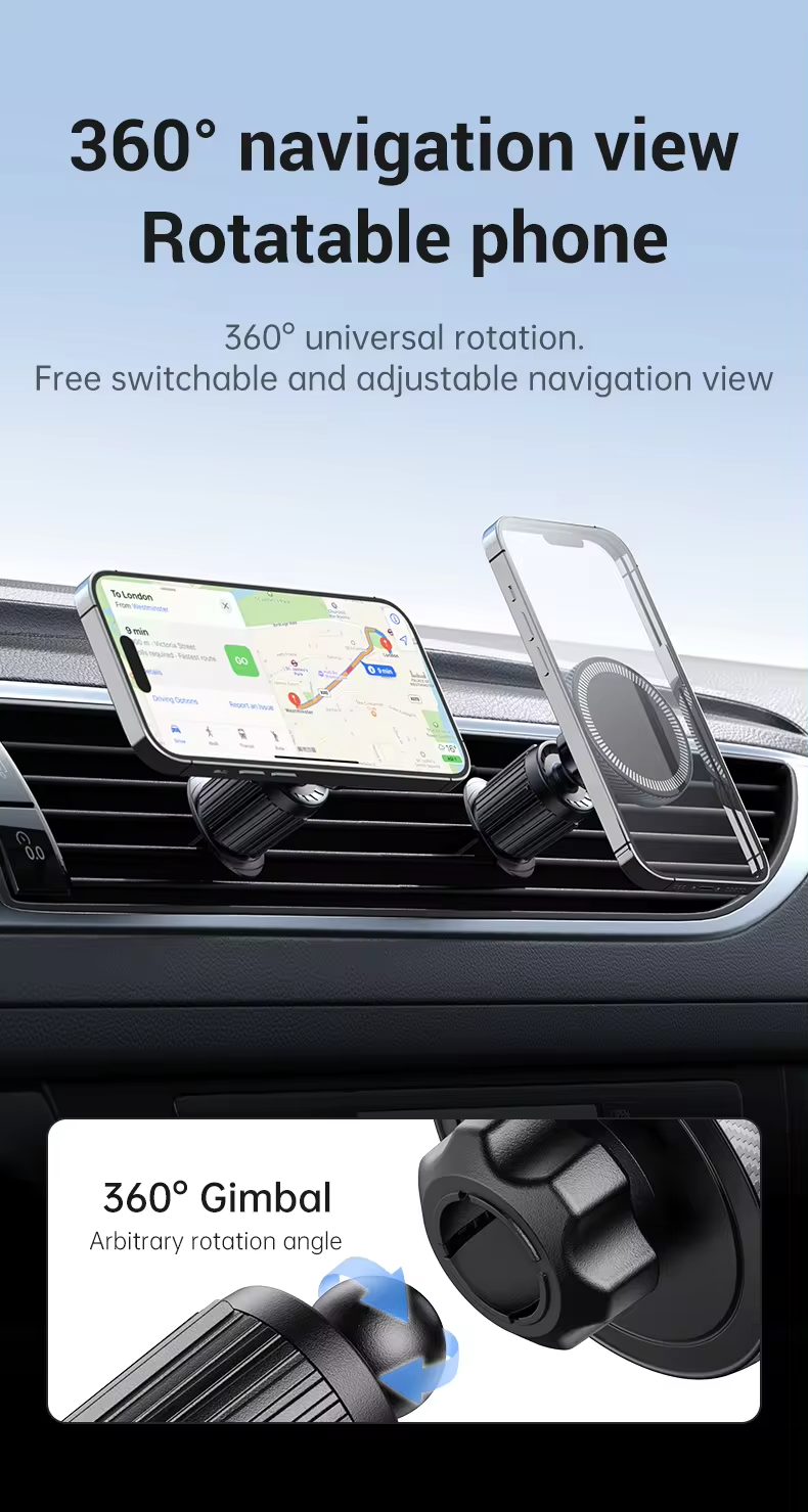 Magsafe Magnetic Vent grip Lock Car Phone holder For mobile 360 rotate Universal