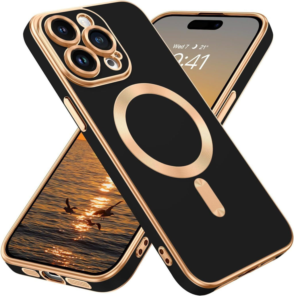 Shockproof  Plating  Magnetic Case For iPhone 15 14 13 12 11 Pro Max Plus