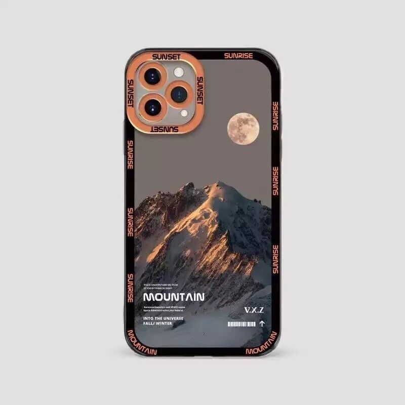 Mountain Soft TPU Mobile Phone Case Camera Cover for iPhone 13 12 11 pro max XR X