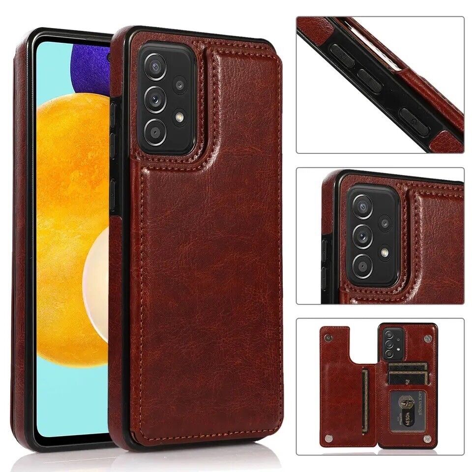 For Samsung S20 FE S21 S22 S23 Ultra Leather Stand Flip Wallet Case Magnet Cover - Mobile Accessories Shop B-SPIN