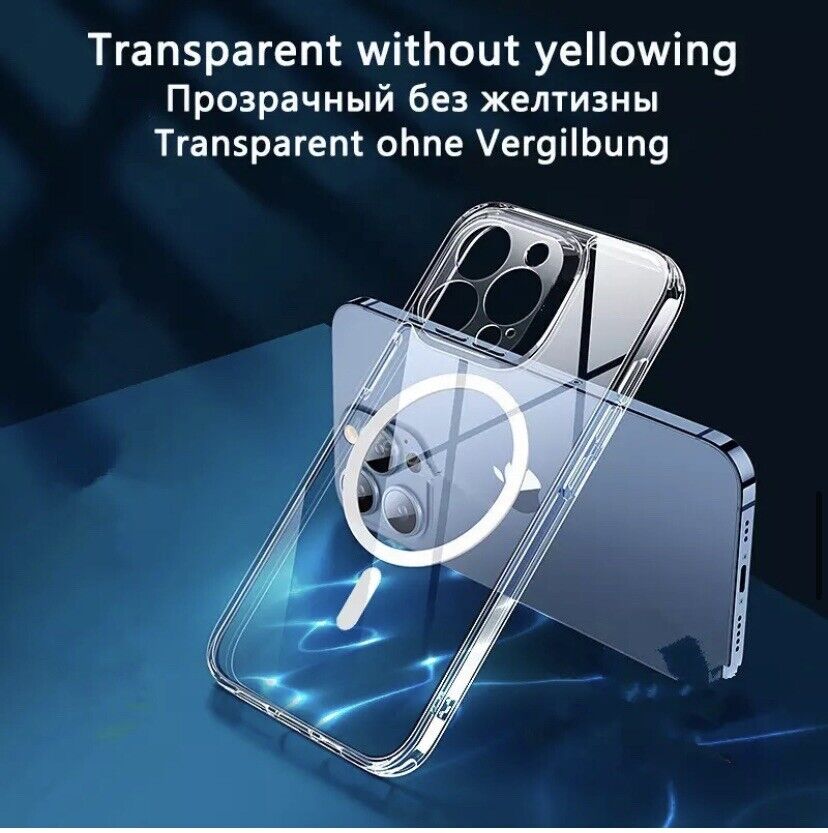 Magsafe Plating Magnetic Slim Cover For iPhone 15 14 Pro Max 13 12 11 Case Clear