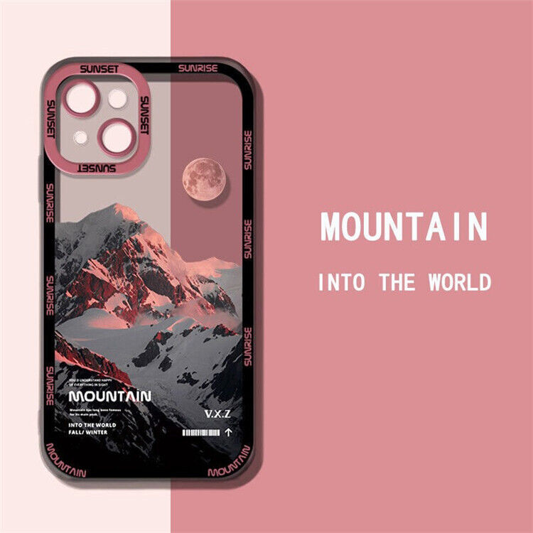 Mountain Soft TPU Mobile Phone Case Camera Cover for iPhone 13 12 11 pro max XR X