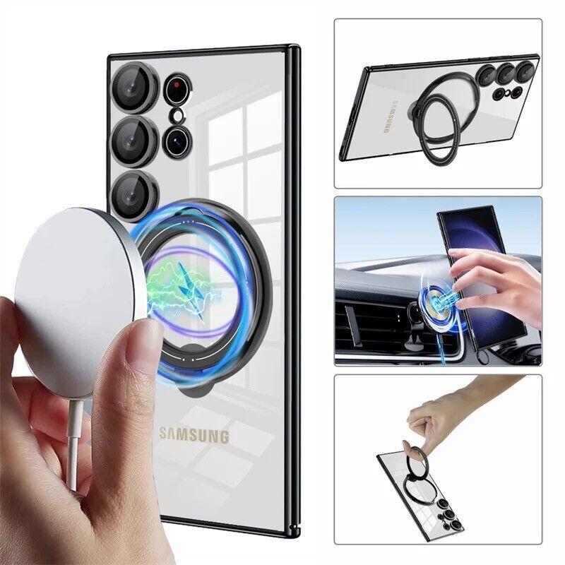 For MagSafe Samsung Galaxy S25 S24 S23 S22 Plus Ultra 5G Mobile Stand Ring Case Cover
