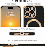 Shockproof  Plating  Magnetic Case For iPhone 17 16 15 14 13 12 11 Pro Max Plus